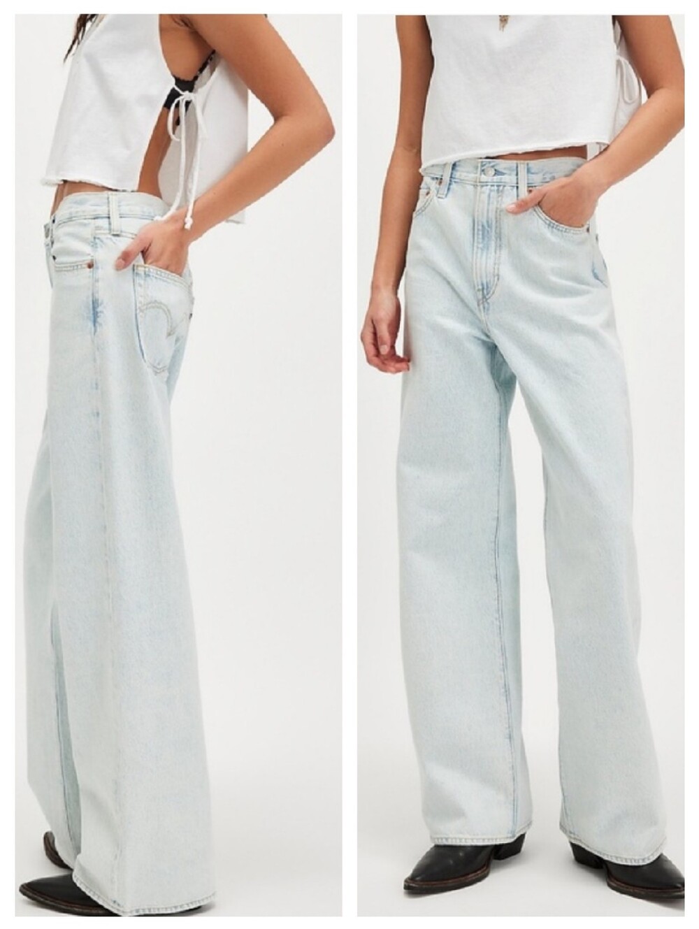 Free People Levi's Ribcage Wide-Leg Jeans